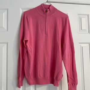 Pink Men’s Brooks Brothers Half Zip Sweater Size Medium
